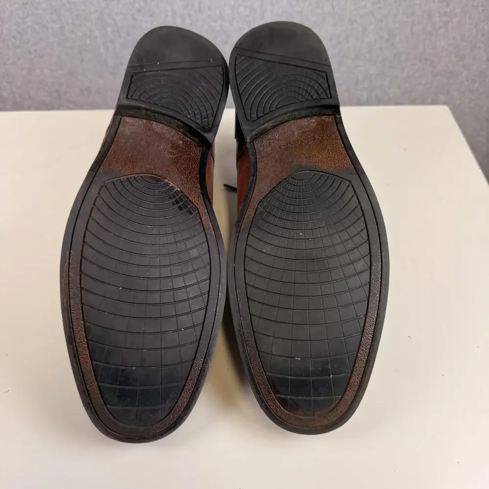 Clarks Tilden Walk Mens Bike Brown Leather Oxford Dress Shoes Size 11